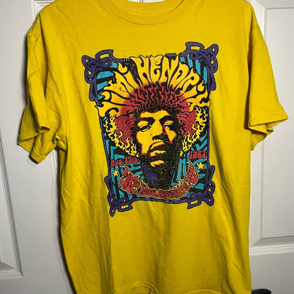 Yellow Graphic Jimi Hendrix T-Shirt